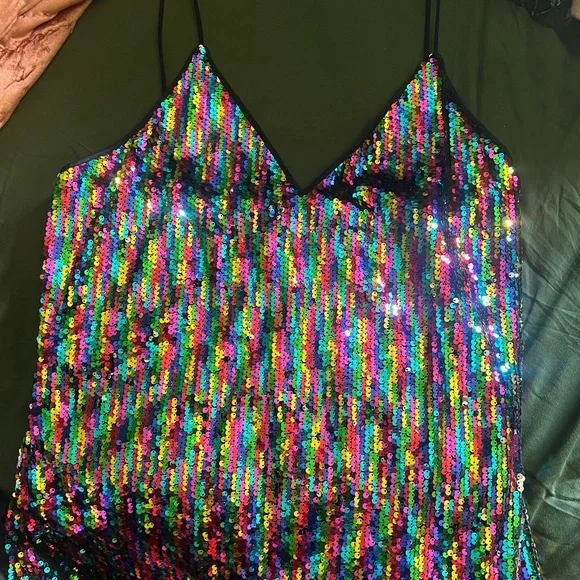 Nasty Gal Rainbow Sequin Dress - NWT - Picture 3 of 4